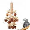 Naturfarbenes Papageien-Spielzeug aus Holz und Nüssen (ca. 28cm) Vogel-Zubehör | Spielzeug 8