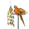 Papageien-Spielzeug aus Holz, mit Astscheibe und Lederbändern (ca. 40cm) Vogel-Zubehör | Spielzeug 9