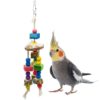 Papageien-Spielzeug aus Naturholz und bunten Holzblöcken (ca. 38cm) Vogel-Zubehör | Spielzeug 10