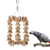 Naturfarbenes Papageien-Spielzeug aus Kiefernholz (Höhe ca. 38cm) Vogel-Zubehör | Spielzeug 7