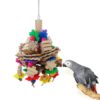 Papageien-Spielzeug aus Holz und verschiedenen bunten Materialien (ca. 22cm) Vogel-Zubehör | Spielzeug 8