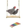 Set Schaukel und Xylophon-Spielzeug für Papageien oder Hühner (ca. 40cm), 2 Teile! Vogel-Zubehör | Schaukeln 12