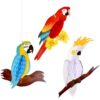6x Wabenfigur, Set Papageien aus Wabenpapier (Ara und Kakadu), Party-Zubehör Geschenk-Ideen | Heim- und Garten-Deko 9