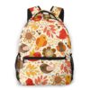 Ca. 40,5cm – Herbstlicher Damen-Rucksack mit Vögelchen, mit Fronttasche Geschenk-Ideen | Rucksäcke 9