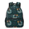 Ca. 40,5cm – Dunkler Damen-Rucksack mit Vogel-Muster (Hühnchen), mit Fronttasche Geschenk-Ideen | Rucksäcke 9