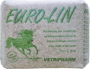 Euro-Lin Einstreu Sack. Leinenstroh Einstreu für Pferde, 20 kg Packung von Vetripharm. Natürliche und staubarme Pferde Einstreu.