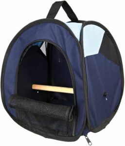 Transportkäfig für Vögel. Ideal bei Krankheit oder für den sicheren Transport. Praktisch mit Sitzstange und Netzfach.